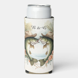 Texas Fishing Wedding Seltzer Can Cooler