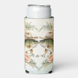 Texas Fishing Wedding Seltzer Can Cooler