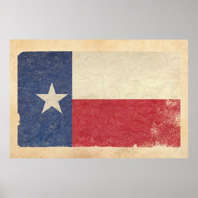 Texas Flag Aged Poster (Front)