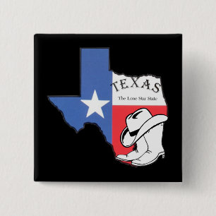 Texas: Flag and Silhouette of Texas 15 Cm Square Badge