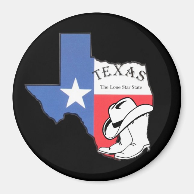 Texas: Flag and Silhouette of Texas, Magnet (Front)