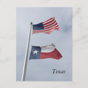 Texas Flag and United States Flag Post Card