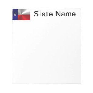 Texas Flag Brushed Metal Notepad