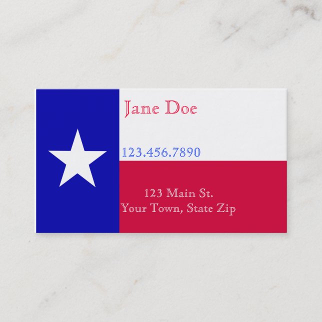 Texas Flag Business Cards (Front)