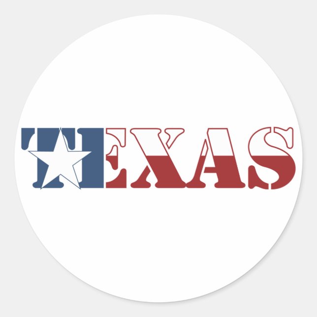 Texas flag classic round sticker (Front)
