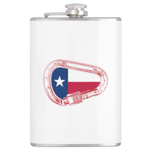Texas Flag Climbing Carabiner Hip Flask