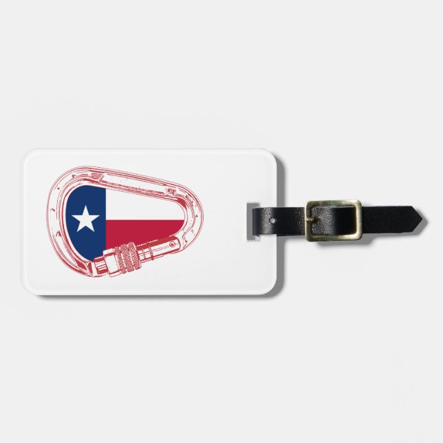 Texas Flag Climbing Carabiner Luggage Tag (Front Horizontal)