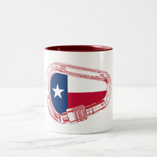 Texas Flag Climbing Carabiner Two-Tone Coffee Mug