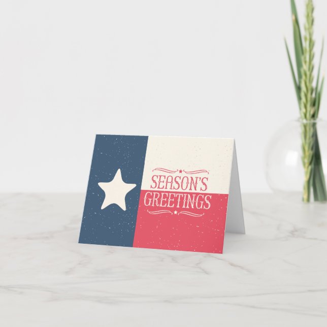 Texas Flag Country Season's Greetings Card (Front)