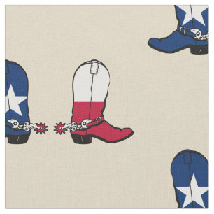 Texas Flag Cowboy Boots 2 Any Colour Background Fabric
