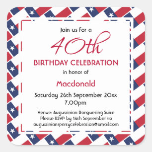 TEXAS FLAG Custom Birthday Celebration Texan Square Sticker