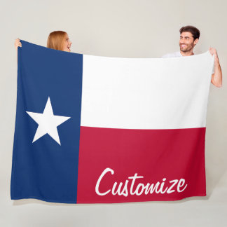 Texas Flag Custom Personalised Text Texan Fleece Blanket