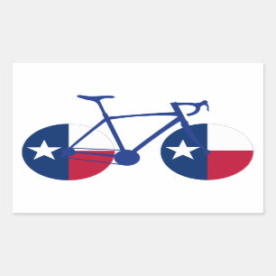 Texas Flag Cycling Rectangular Sticker