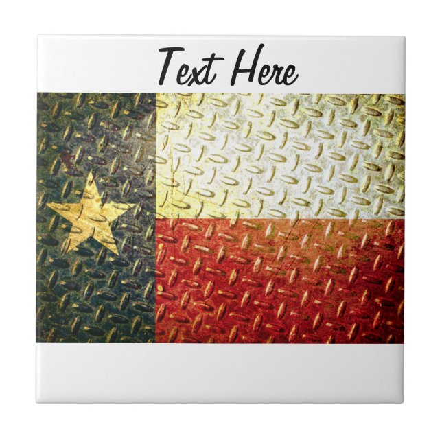 Texas Flag Diamond plated gear Tile (Front)
