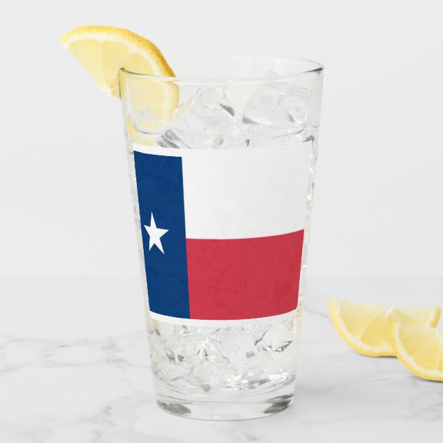Texas Flag Glass Tumbler (Front Ice)