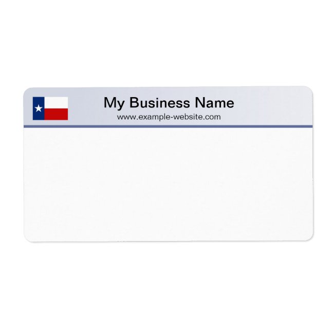 Texas Flag Header Shipping Label (Front)