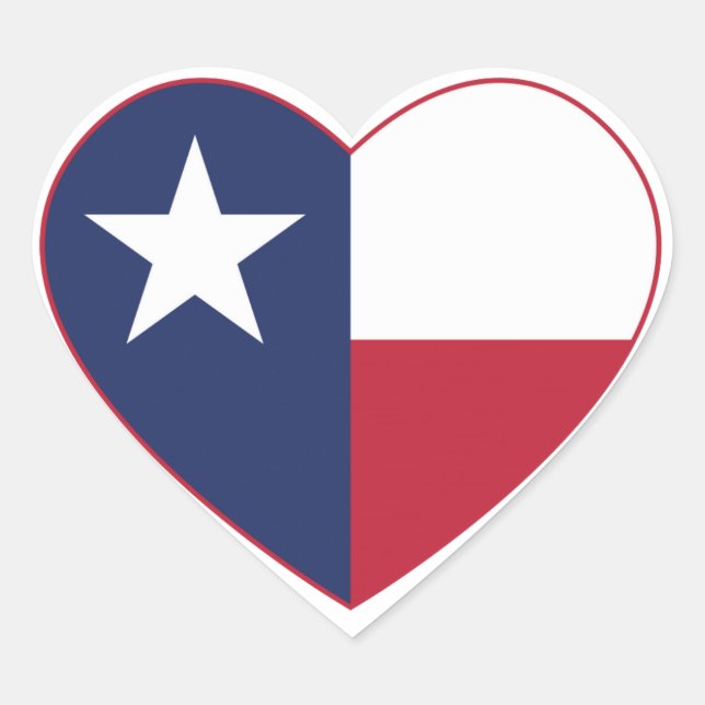 Texas Flag Heart Heart Sticker (Front)