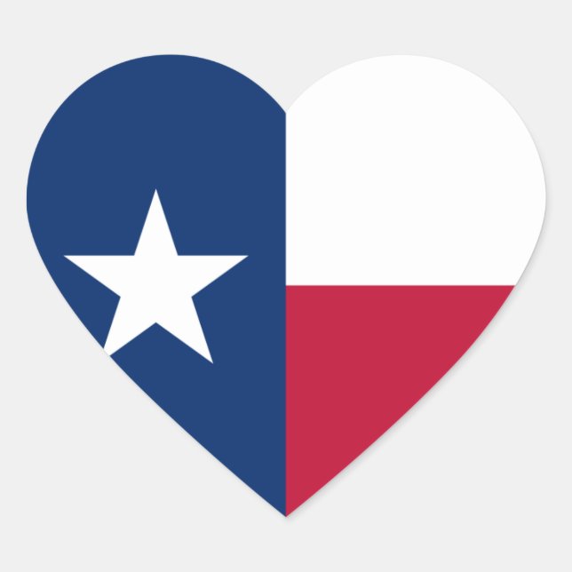Texas Flag Heart Sticker (Front)