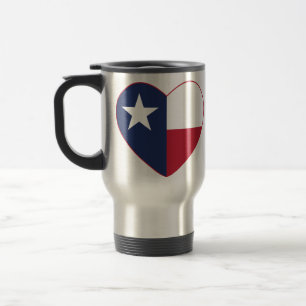 Texas Flag Heart Travel Mug