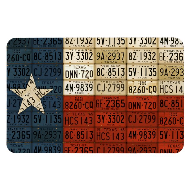 Texas Flag License Plate Art Lone Star State Magnet (Horizontal)
