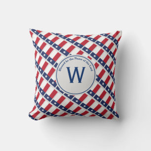TEXAS FLAG Lone Star Customised Monogram Scripture Cushion