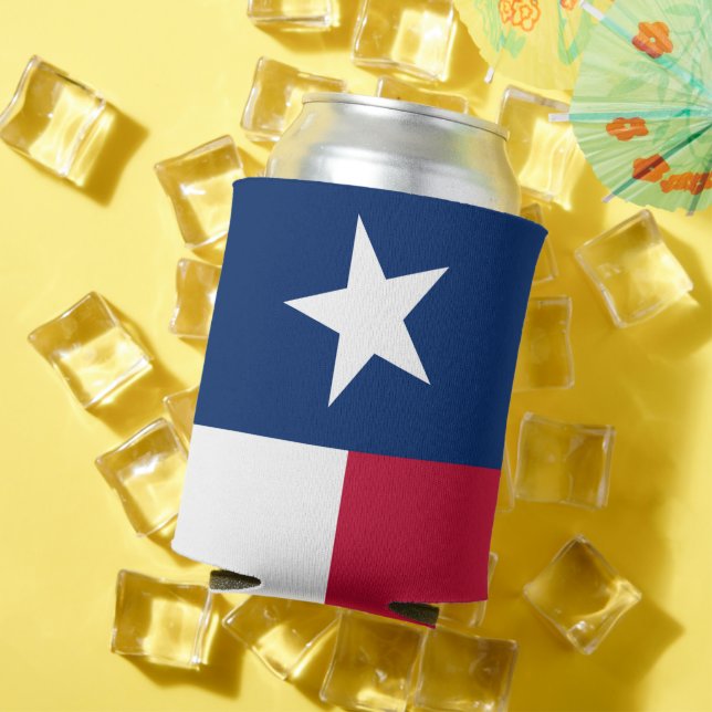Texas Flag: Longhorns, The Texan Lone Star State Can Cooler (In Situ Summer)