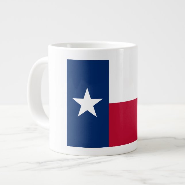 Texas Flag: Longhorns, The Texan Lone Star State Large Coffee Mug (Front Left)