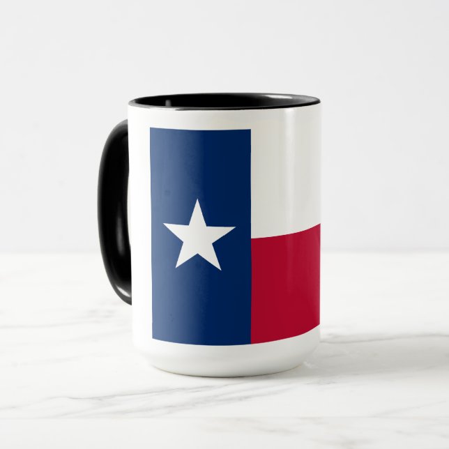 Texas Flag: Longhorns, The Texan Lone Star State Mug (Front Left)