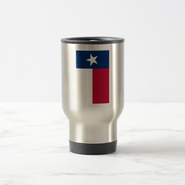 Texas Flag: Longhorns, The Texan Lone Star State Travel Mug (Center)