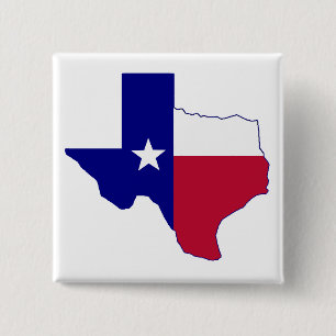 Texas Flag Map 15 Cm Square Badge