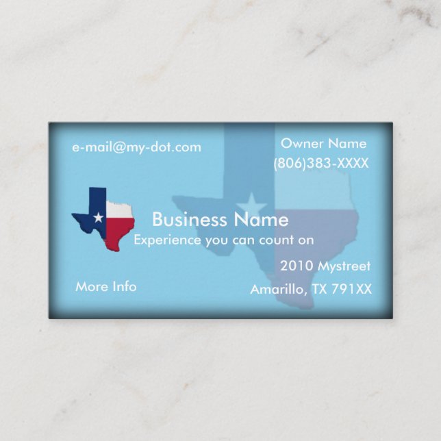 Texas Flag-Map Business Card (Front)