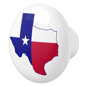 Texas Flag Map Ceramic Knob