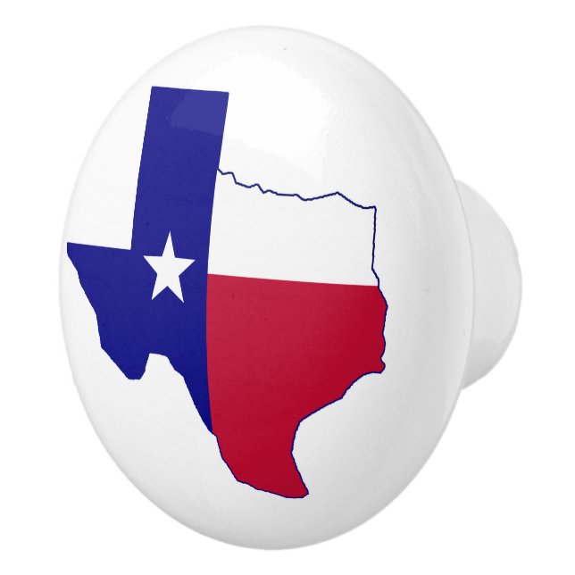 Texas Flag Map Ceramic Knob (Right)