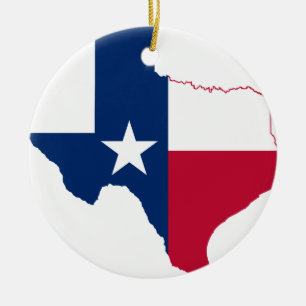 Texas flag map ceramic tree decoration