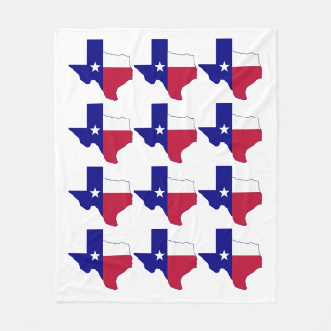 Texas Flag Map Fleece Blanket (Front)