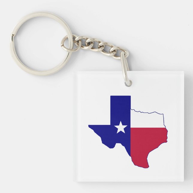 Texas Flag Map Key Ring (Front)