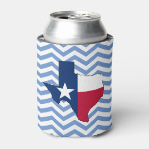 Texas Flag Map Lonestar State Chevron Texan Can Cooler