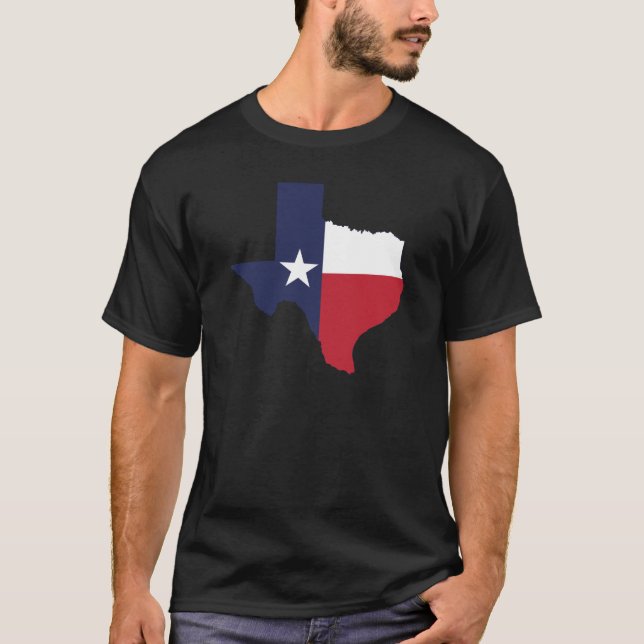Texas Flag Map Men's Black T-Shirt (Front)