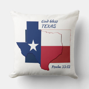 TEXAS FLAG MAP Patriotic Scripture Custom Cushion