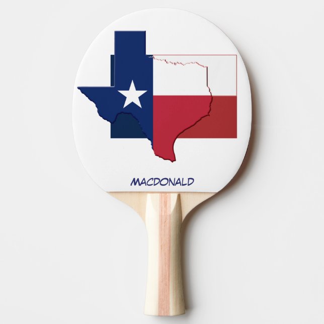 TEXAS FLAG & MAP Personalised Ping Pong Paddle (Front)