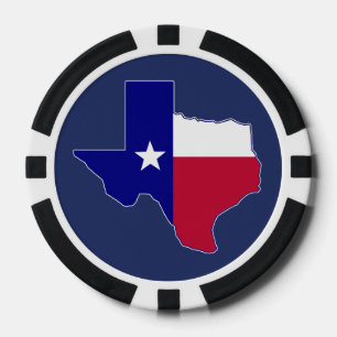 Texas Flag Map Poker Chips