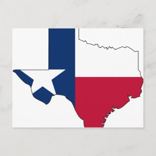Texas Flag Map Postcard