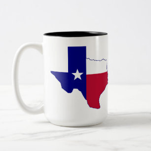 Texas Flag Map Two-Tone Coffee Mug