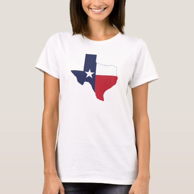 Texas Flag Map Women's White T-Shirt (Front)