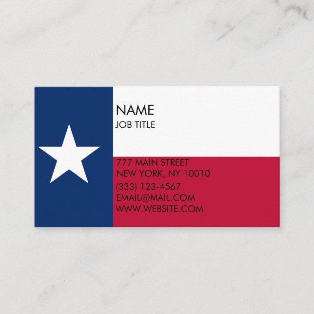 Texas Flag Modern Business Card (Front)