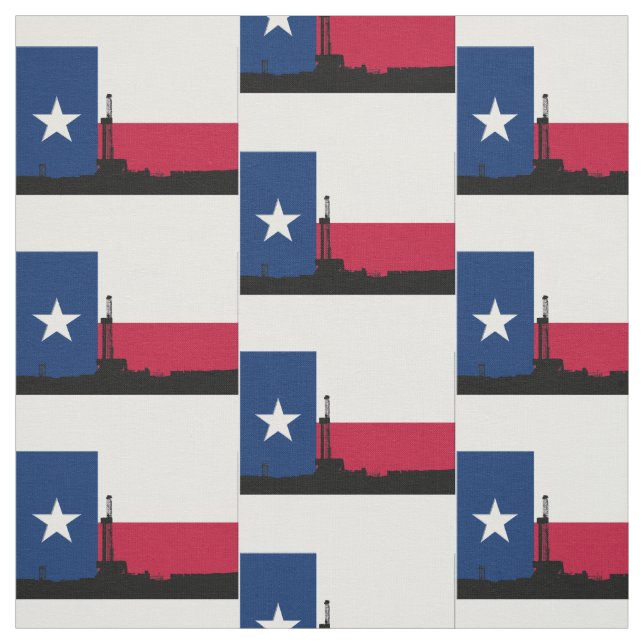 Texas Flag Oil Drilling Rig Fabric (Swatch)