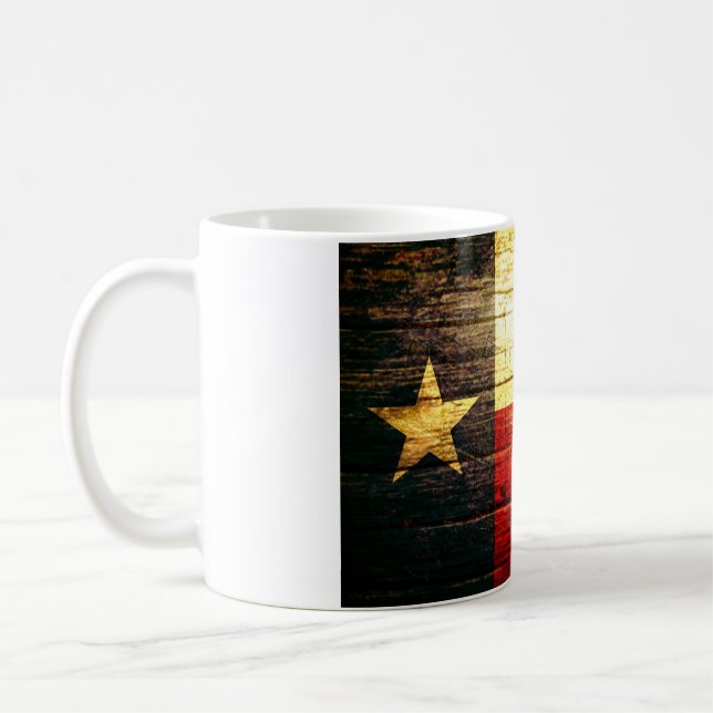 Texas Flag Old Wood Coffee Mug (Left)