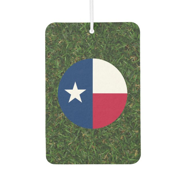 Texas Flag on Grass Car Air Freshener (Front)