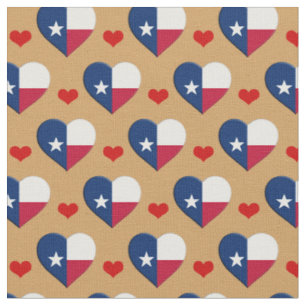 Texas Flag & Red Heart fashion Fabric / USA