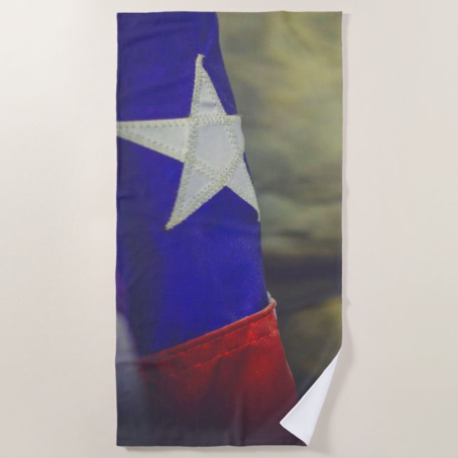 Texas Flag Rustic Lone Star State USA Beach Towel (Front)
